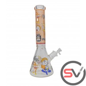 RICK AND MORTY SQUANCHY GLASS BEAKER With ICE CATCHER 14inch